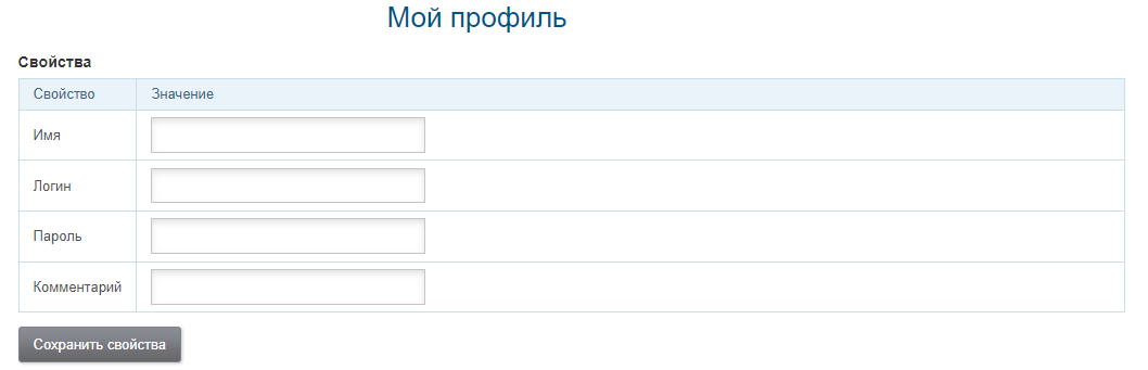 Свойства профиля